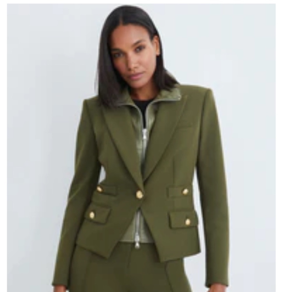 Veronica Beard Roya Dickey Jacket in Isle Army Green size 6